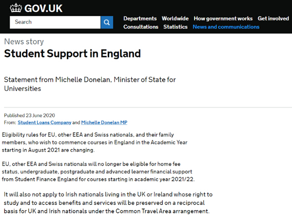 英國政府聲明 移民愛爾蘭